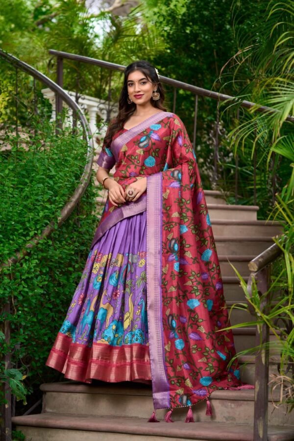 Helly Floral Tussar Silk Lehenga Set Helly Floral Tussar Silk Lehenga Set