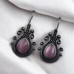 Silver Replica Peacock Studs – Monalisa Hook Earrings for Royal Elegance | My Fashion - Image 4