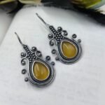 Silver Replica Peacock Studs – Monalisa Hook Earrings for Royal Elegance | My Fashion - Image 3