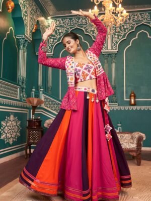 Multi Color Jacket Style Lehenga Set