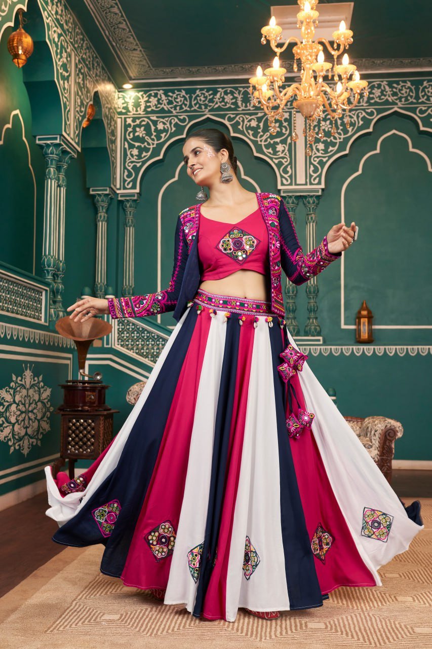 Multi Color Jacket Style Lehenga Set (8) Multi Color Jacket Style Lehenga Set