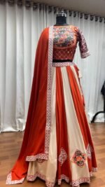 Elegant Multi Color Lehenga Choli Gamthi Embroidery With Mirror Work - Image 6