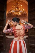 Elegant Multi Color Lehenga Choli Gamthi Embroidery With Mirror Work - Image 3