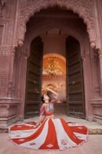 Elegant Multi Color Lehenga Choli Gamthi Embroidery With Mirror Work - Image 5