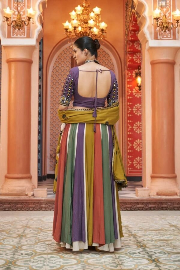 Multi-Color-Lehenga-Choli-39.jpg Elegant Multi Color Lehenga Choli Gamthi Embroidery With Mirror Work - Image 4