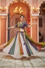 Elegant Multi Color Lehenga Choli Gamthi Embroidery With Mirror Work - Image 2