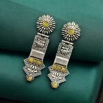 New Elegant Oxidized Silver Replica Earrings | Handcrafted Lightweight Studs – My Fashion - Image 9