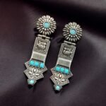 New Elegant Oxidized Silver Replica Earrings | Handcrafted Lightweight Studs – My Fashion - Image 8