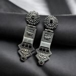 New Elegant Oxidized Silver Replica Earrings | Handcrafted Lightweight Studs – My Fashion - Image 7