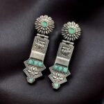 Elegant Oxidized Silver Replica Earrings