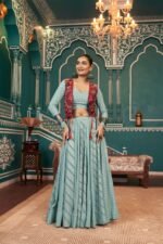 Pista Green Jacket Style Lehenga Set