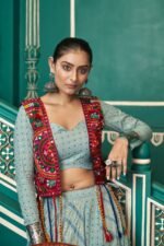 Pista Green Jacket Style Lehenga Set