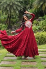 Maroon Partywear Gown