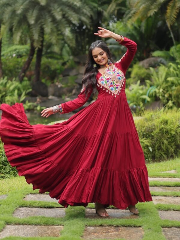 Maroon Partywear Gown