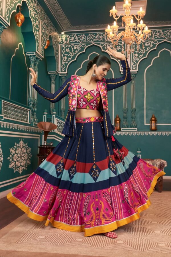 Multi Color jacket Style Lehenga Set