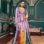 Silk Mirror Work Jacket Style Lehenga Set