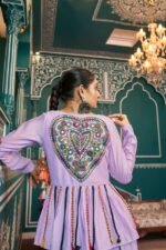 Silk Mirror Work Jacket Style Lehenga Set