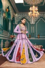 Silk Mirror Work Jacket Style Lehenga Set
