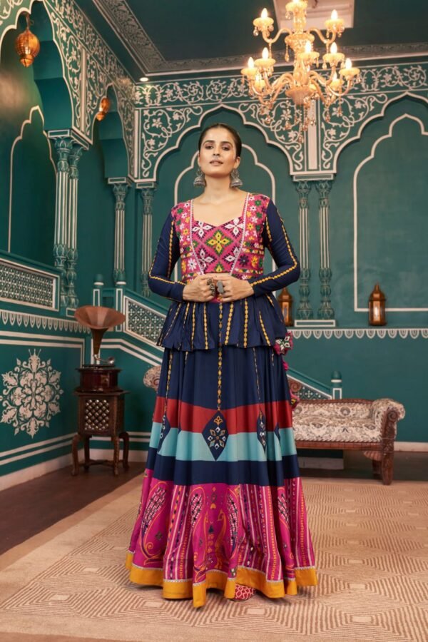 Multi Color Jacket Style Lehenga Set