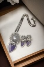 Silver Replica Nandi Necklace Set