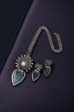 Silver Replica Nandi Necklace Set