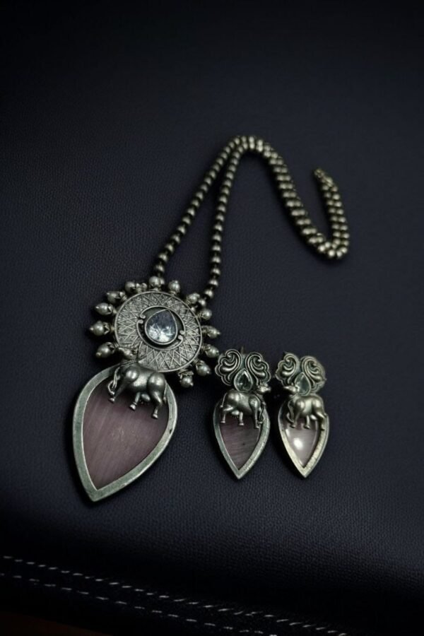 Silver Replica Nandi Nec0klace Set Silver Replica Nandi Necklace Set