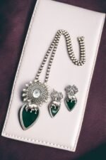 Silver Replica Nandi Necklace Set