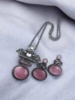 Timeless Silver Replica Pendant Set | Monalisa Peacock Design - Image 6