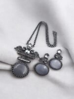 Timeless Silver Replica Pendant Set | Monalisa Peacock Design - Image 3
