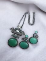 Timeless Silver Replica Pendant Set | Monalisa Peacock Design - Image 5