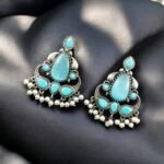 Silver Replica Earrings – Monalisa Stone Studs | Lightweight & Elegant – My Fashion - Image 2