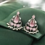 Silver Replica Earrings – Monalisa Stone Studs | Lightweight & Elegant – My Fashion - Image 6