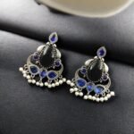 Silver Replica Earrings – Monalisa Stone Studs | Lightweight & Elegant – My Fashion - Image 4
