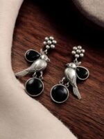 Perfect Monalisa Stone Flower Stud Earrings with Bird Motif – By My Fashion - Image 9