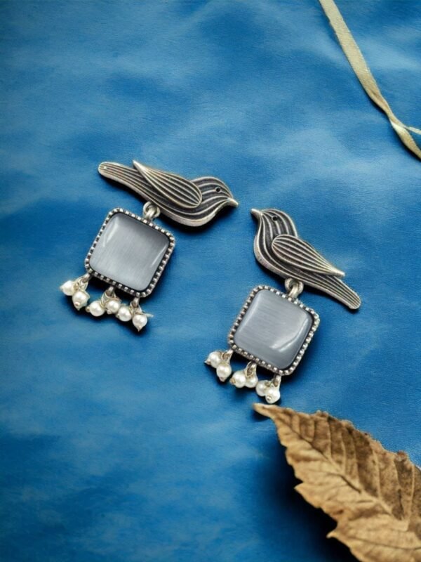 Stylish-Bird-Earrings-1.jpeg Stylish Bird Earrings – High-Quality Oxidized Studs in 10 Colors – My Handicraft India - Image 4