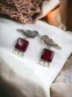 Stylish Bird Earrings – High-Quality Oxidized Studs in 10 Colors – My Handicraft India - Image 2