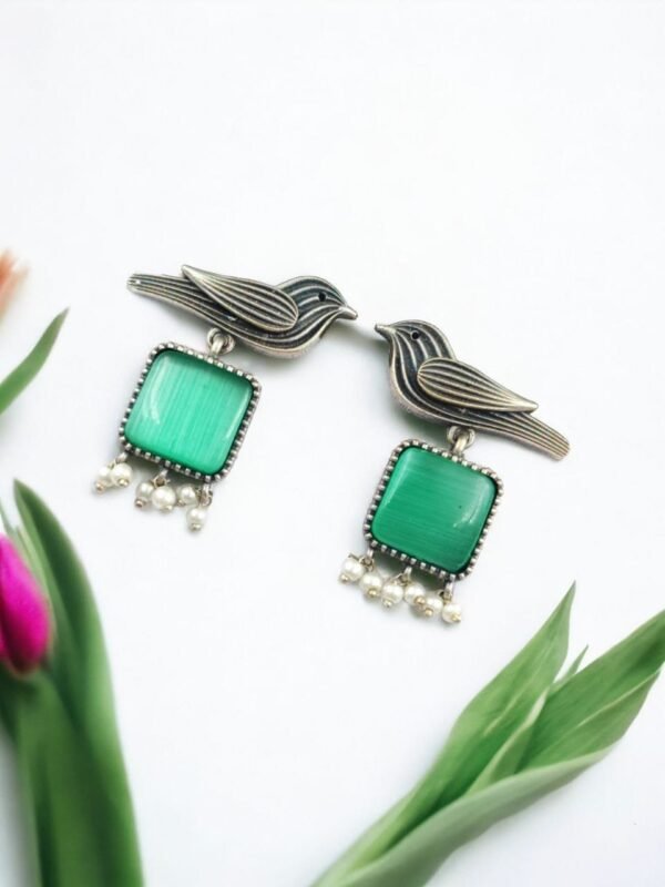 Stylish-Bird-Earrings-8.jpeg Stylish Bird Earrings – High-Quality Oxidized Studs in 10 Colors – My Handicraft India - Image 8