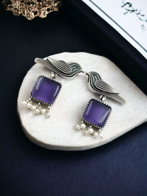 Stylish-Bird-Earrings-9.jpeg Stylish Bird Earrings – High-Quality Oxidized Studs in 10 Colors – My Handicraft India - Image 9