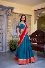 Vichitra Silk Stitched Lehenga Set