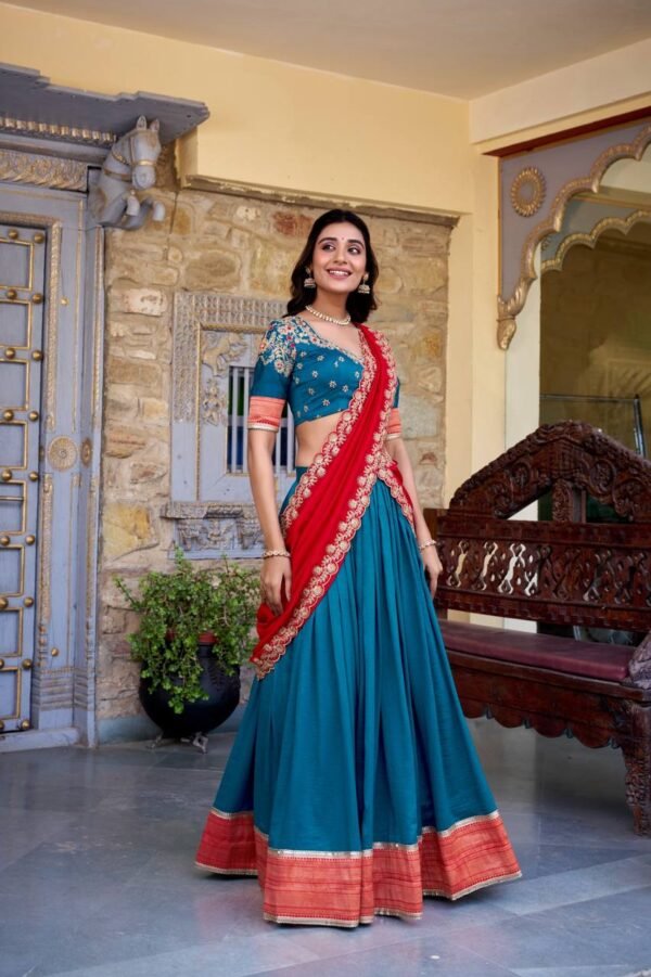 Vichitra Silk Stitched Lehenga Set (12) Vichitra Silk Stitched Lehenga Set