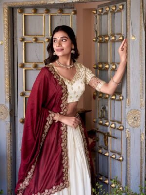 Kanchipuram Zari Weaving Lehenga Set