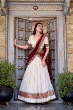 Vichitra Silk Stitched Lehenga Set