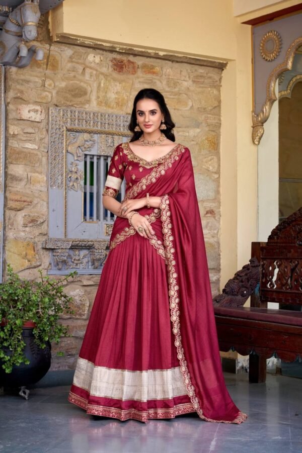 Vichitra Silk Stitched Lehenga Set (7) Vichitra Silk Stitched Lehenga Set