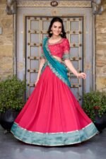 Vichitra Silk Stitched Lehenga Set
