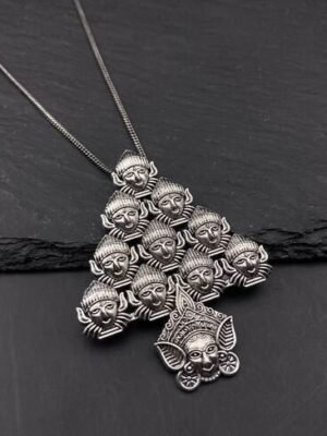 Oxidised Chain Necklace with Jhumka Earrings