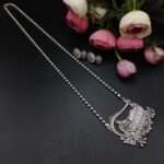 Krishna Laxmi Art Oxidized Necklace with Jhumka Earrings