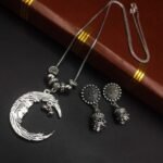 Moon Design Oxidized Necklace Set