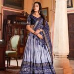 Tussar Silk Patola Print Lehenga Choli Set