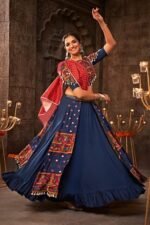 Blue Embroidered Navratri Chaniya Choli