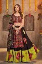 Black and Green Navratri Chaniya Choli